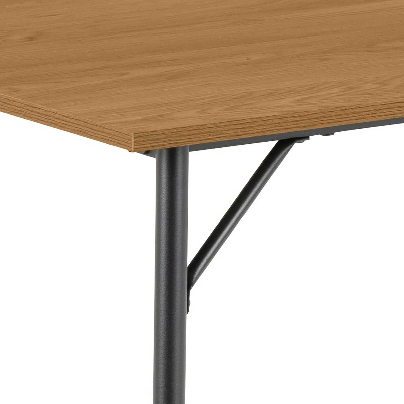 Rechteckiger Tisch aus Stahl und FSC®-MDF in Eichenoptik – 6 Personen