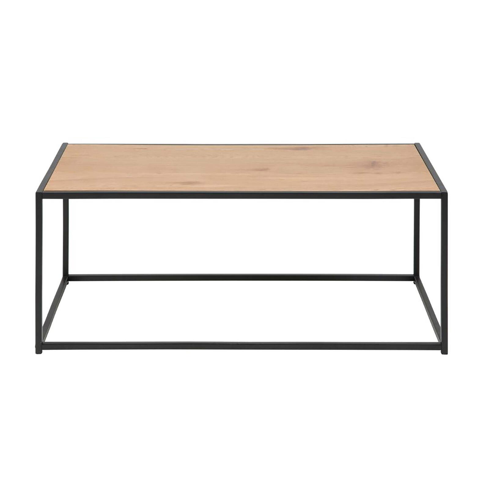 Rechteckiger Couchtisch aus MDF in Stahl- und Eichenoptik