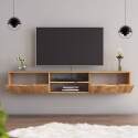 Hängendes TV-Möbel aus Melamin in Holzoptik