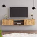 Hängendes TV-Möbel aus Melamin in Holzoptik