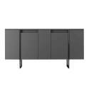 4-türiges Büfett aus Metall und grauem Melamin