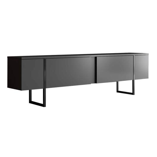 TV-Möbel aus Melamin und Stahl 180 cm | Oviala