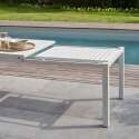 Rechteckiger, ausziehbarer Gartentisch (180/240 x 90 x 76 cm) aus Aluminium