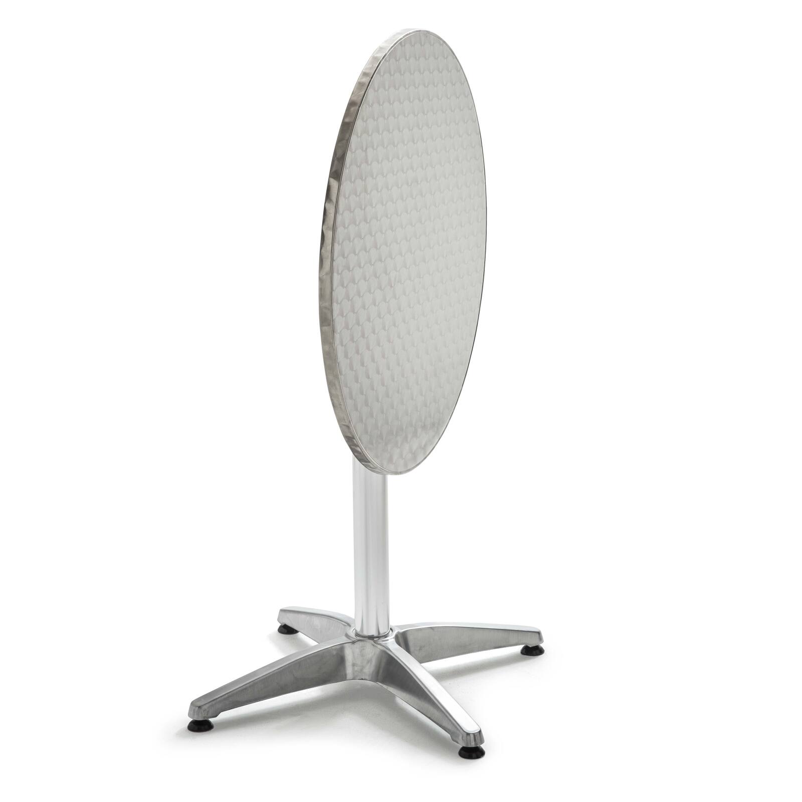 Runder Gartentisch aus Aluminium mit Klappplatte (70 x 70 x 72 cm)