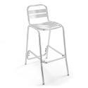 Runder hoher Bar-Tisch Ø60 cm aus Aluminium + 4 hohe Stühle