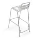 Runder hoher Bar-Tisch Ø60 cm aus Aluminium + 4 hohe Stühle