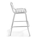 Runder hoher Bar-Tisch Ø60 cm aus Aluminium + 4 hohe Stühle