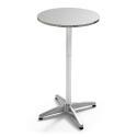 Runder hoher Bar-Tisch Ø60 cm aus Aluminium + 4 hohe Stühle