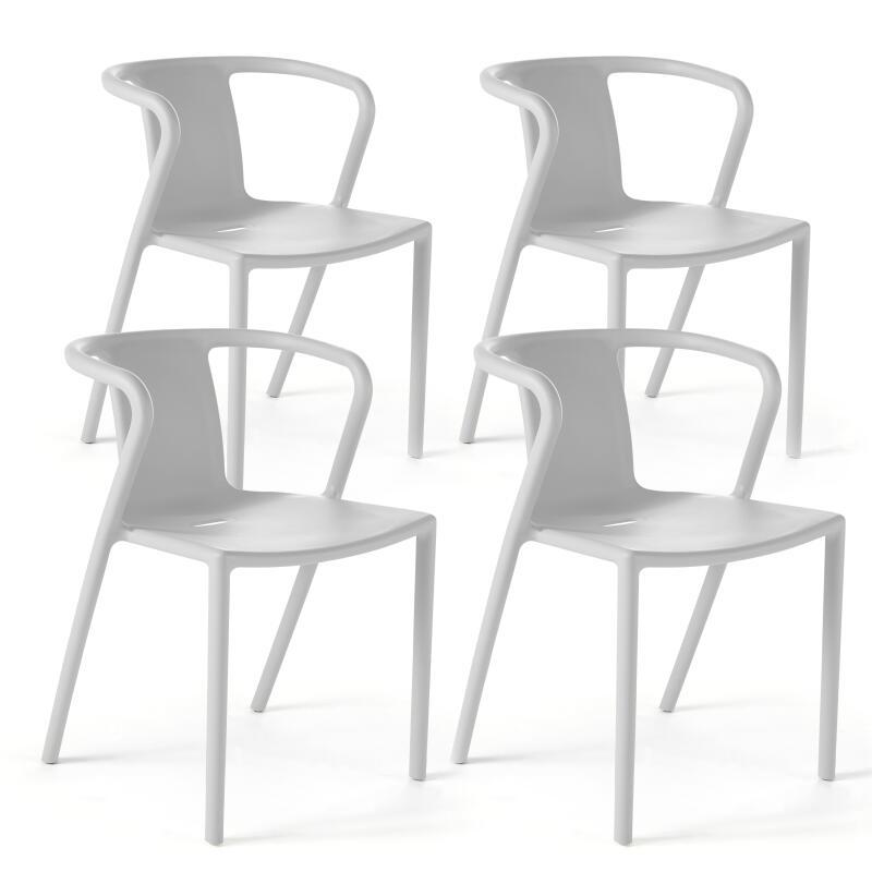 Set von 4 Gartenstühlen mit Armlehnen im Design-Stil