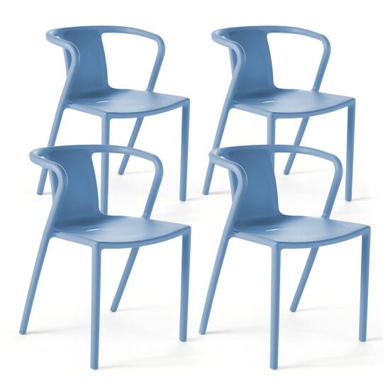 Set von 4 Gartenstühlen mit Armlehnen im Design-Stil
