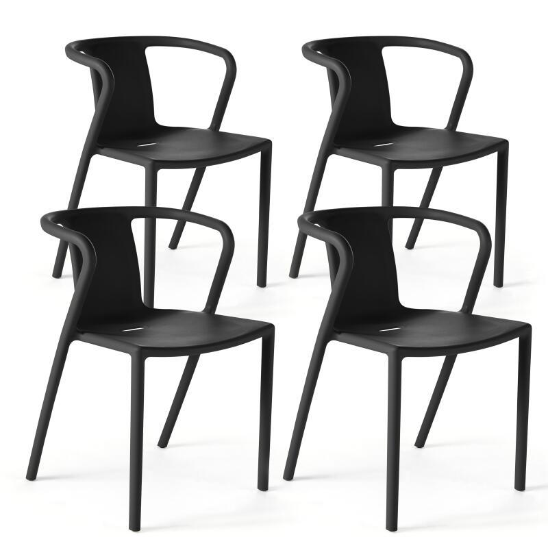 Set von 4 Gartenstühlen mit Armlehnen im Design-Stil 