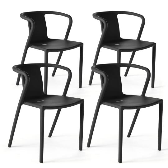 Set von 4 Gartenstühlen mit Armlehnen im Design-Stil