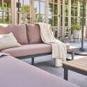 Ecksofa-Gartenlounge-Set für 6 Personen aus Aluminium und FSC®-zertifiziertem Holz