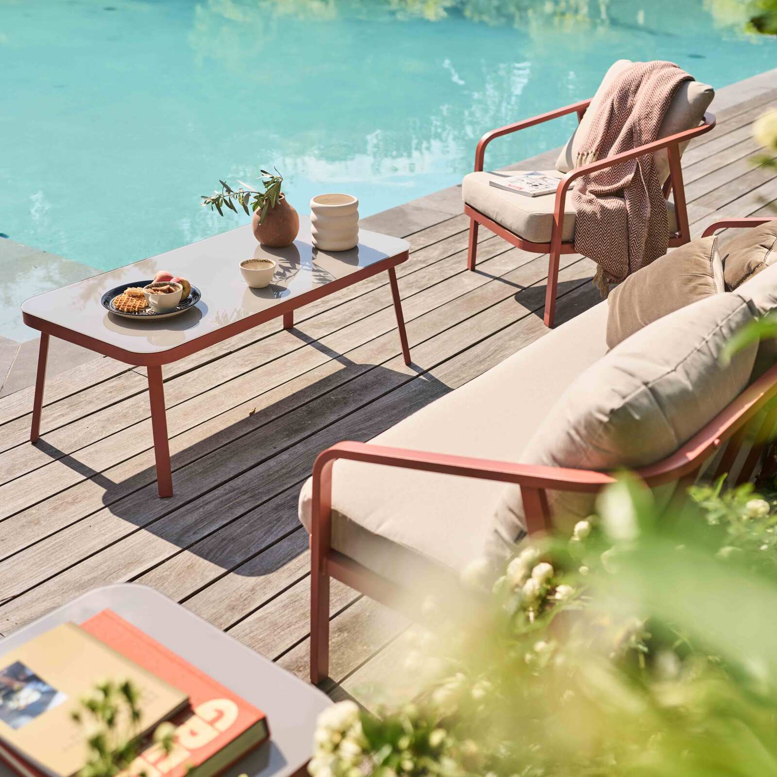 5-Sitzer-Gartenmöbel aus Aluminium