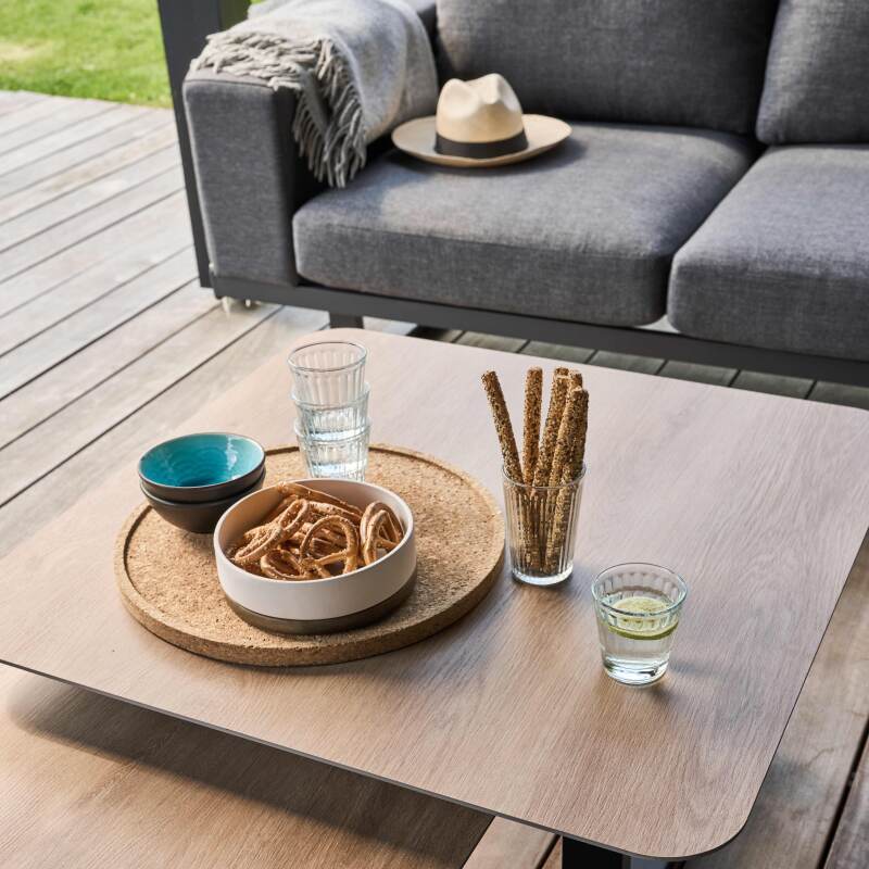 5-Sitzer-Eckgartenmöbel aus Aluminium