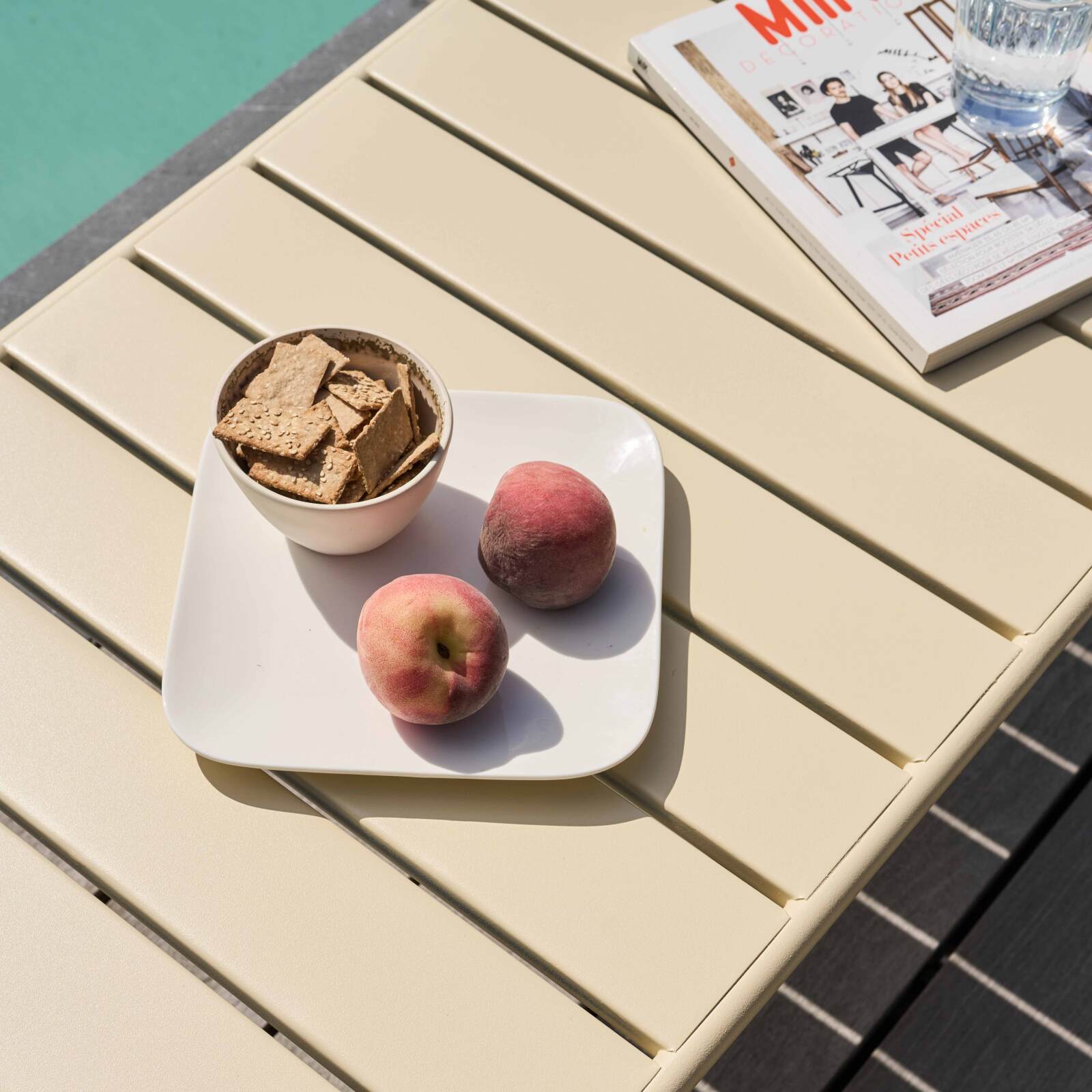 Rechteckiger Garten Couchtisch 90 x 50 cm