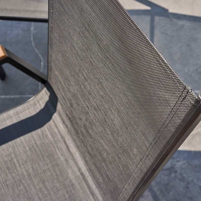 2er-set Gartenstühlen mit Armlehnen aus Aluminium und Akazienholz