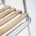 Set von 4 Gartenstühlen mit Armlehnen aus Holz und Aluminium
