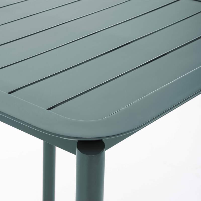 Quadratischer stapelbarer Terrassentisch 70 x 70 cm aus Aluminium (5/7)