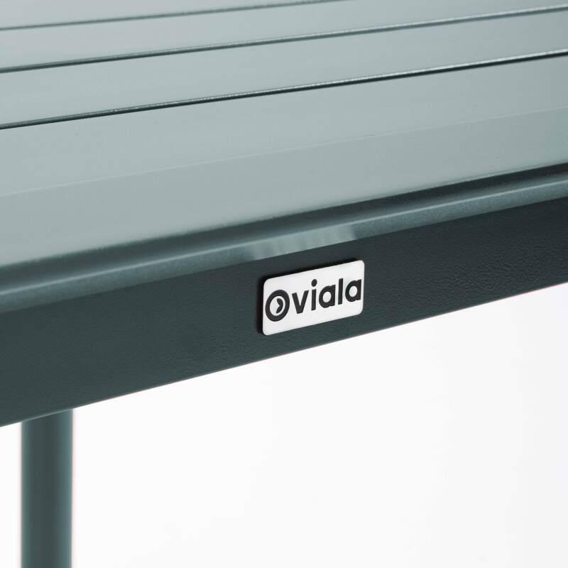 Quadratischer stapelbarer Terrassentisch 70 x 70 cm aus Aluminium (6/7)