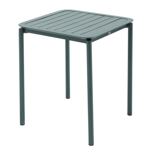 Quadratischer stapelbarer Terrassentisch 70 x 70 cm aus Aluminium
