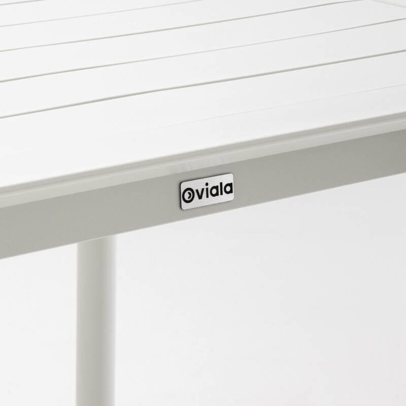 Quadratischer stapelbarer Terrassentisch 70 x 70 cm aus Aluminium (6/7)