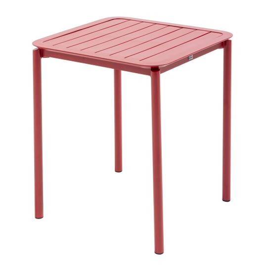 Quadratischer stapelbarer Terrassentisch 70 x 70 cm aus Aluminium