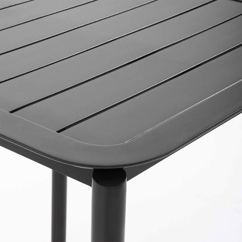 Quadratischer stapelbarer Terrassentisch 70 x 70 cm aus Aluminium