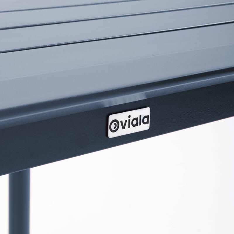 Quadratischer stapelbarer Terrassentisch 70 x 70 cm aus Aluminium (6/7)