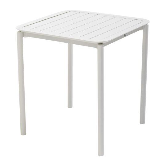 Quadratischer stapelbarer Terrassentisch 70 x 70 cm aus Aluminium