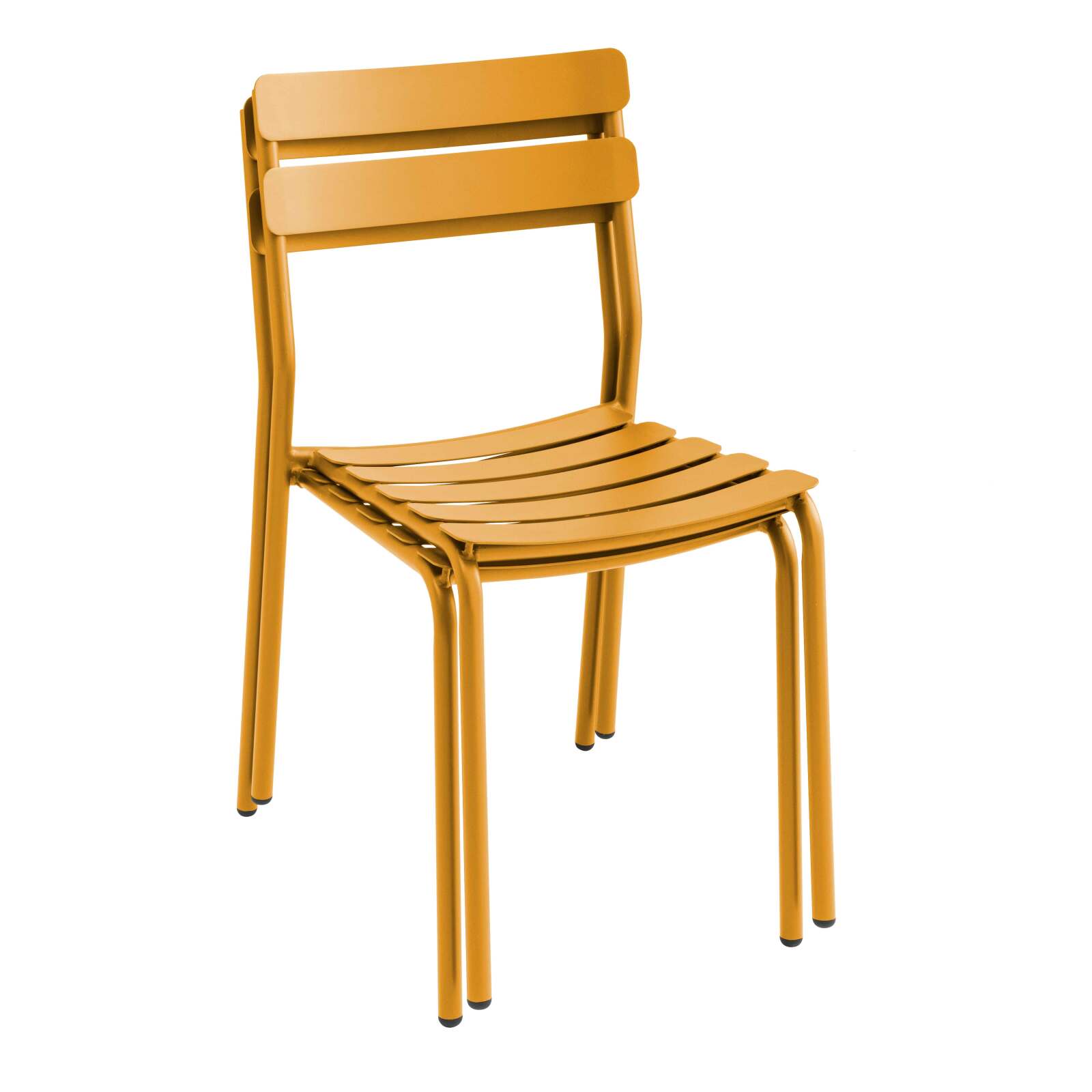 Quadratischer Terrassentisch 70 x 70 cm und 2 Aluminiumstühle