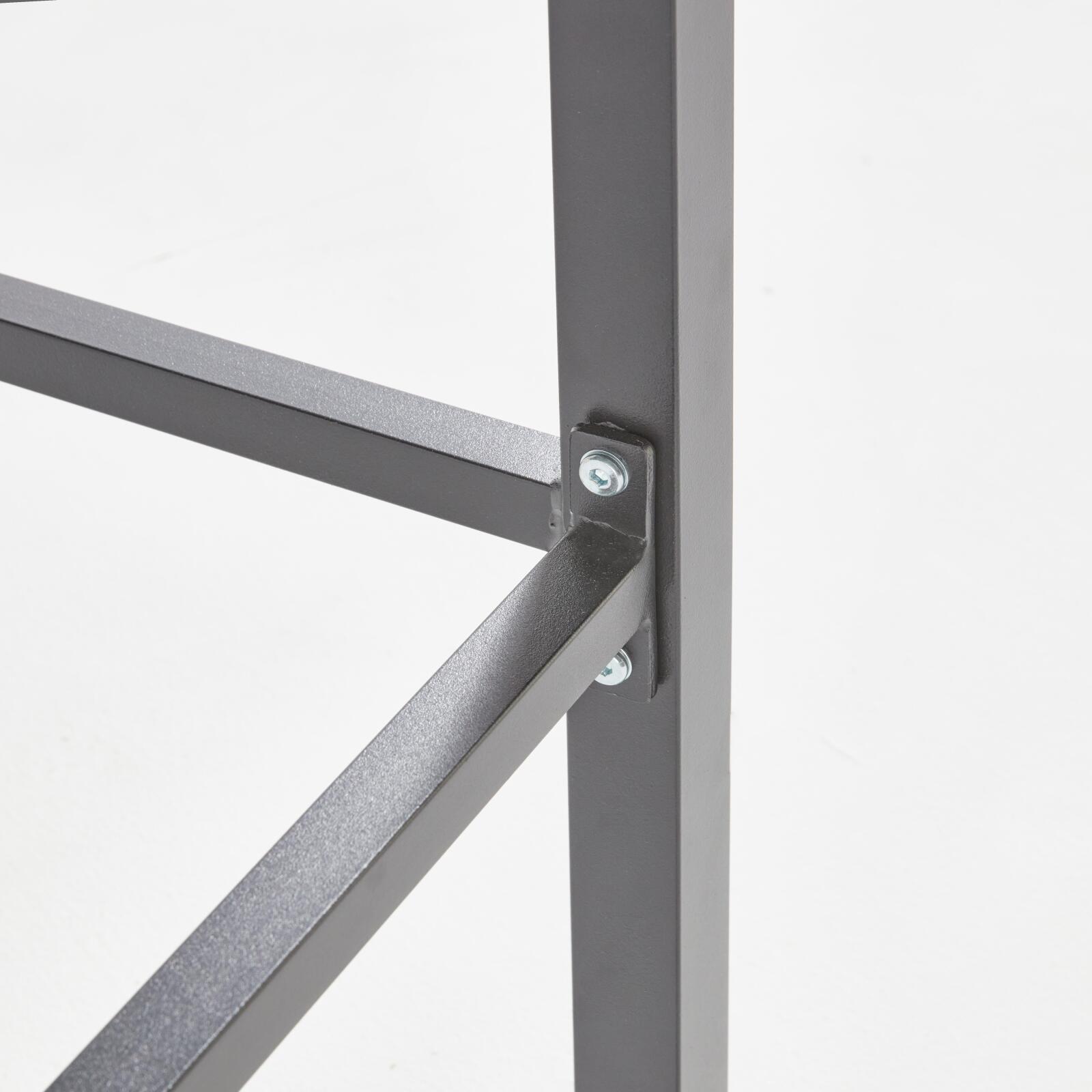 Hoher Gartentisch 90 x 80 cm aus Aluminium und Polywood mit 4 Hockern