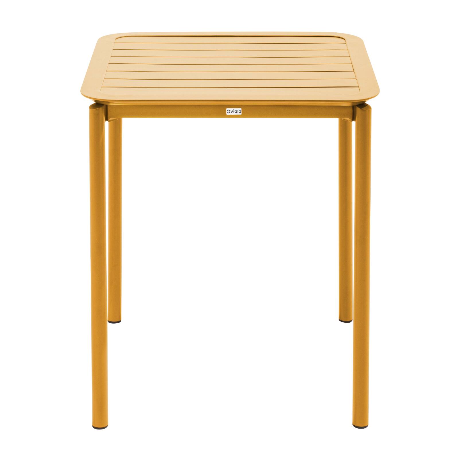 Quadratischer stapelbarer Terrassentisch 70 x 70 cm aus Aluminium