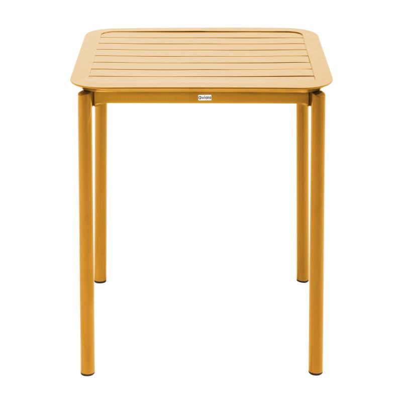 Quadratischer stapelbarer Terrassentisch 70 x 70 cm aus Aluminium (4/7)