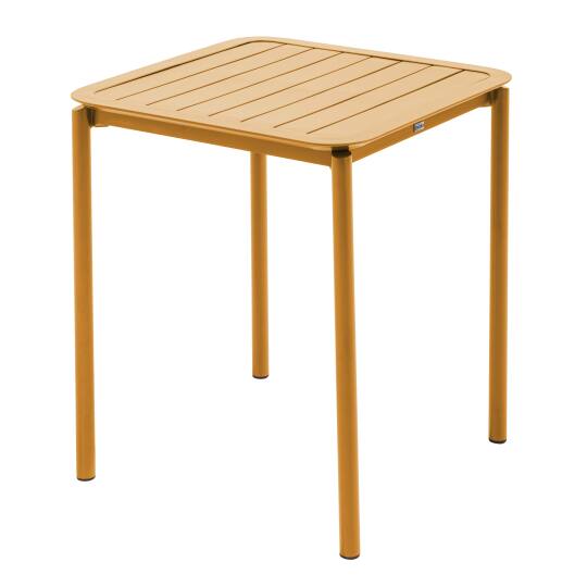 Quadratischer stapelbarer Terrassentisch 70 x 70 cm aus Aluminium
