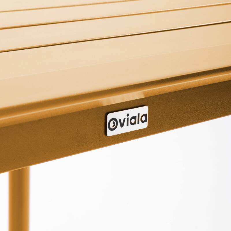 Quadratischer stapelbarer Terrassentisch 70 x 70 cm aus Aluminium (6/7)