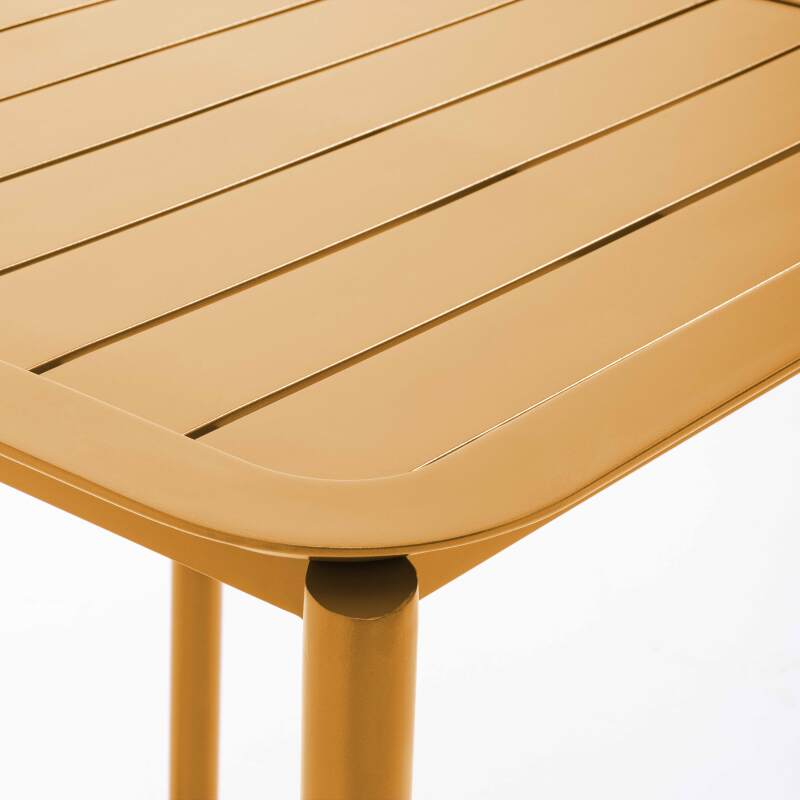 Quadratischer stapelbarer Terrassentisch 70 x 70 cm aus Aluminium (5/7)