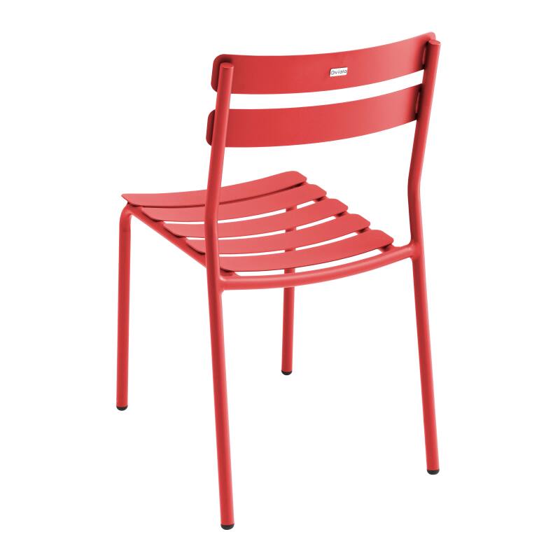 Quadratischer Terrassentisch 70 x 70 cm und 4 Aluminiumstühle (6/7)