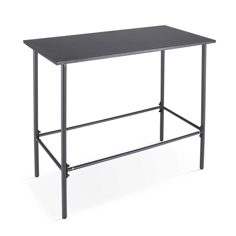 Hochgartentisch 120 x 60 cm und 6 hohe Metallstühle  (2/6)