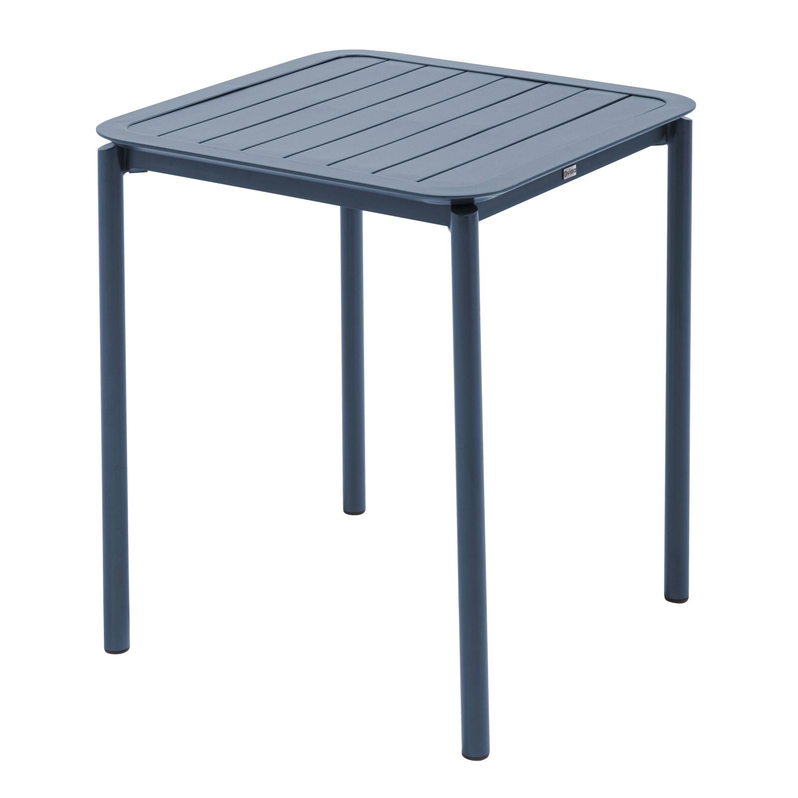 Quadratischer Terrassentisch 70 x 70 cm und 2 Stühle mit Aluminium-Armlehnen