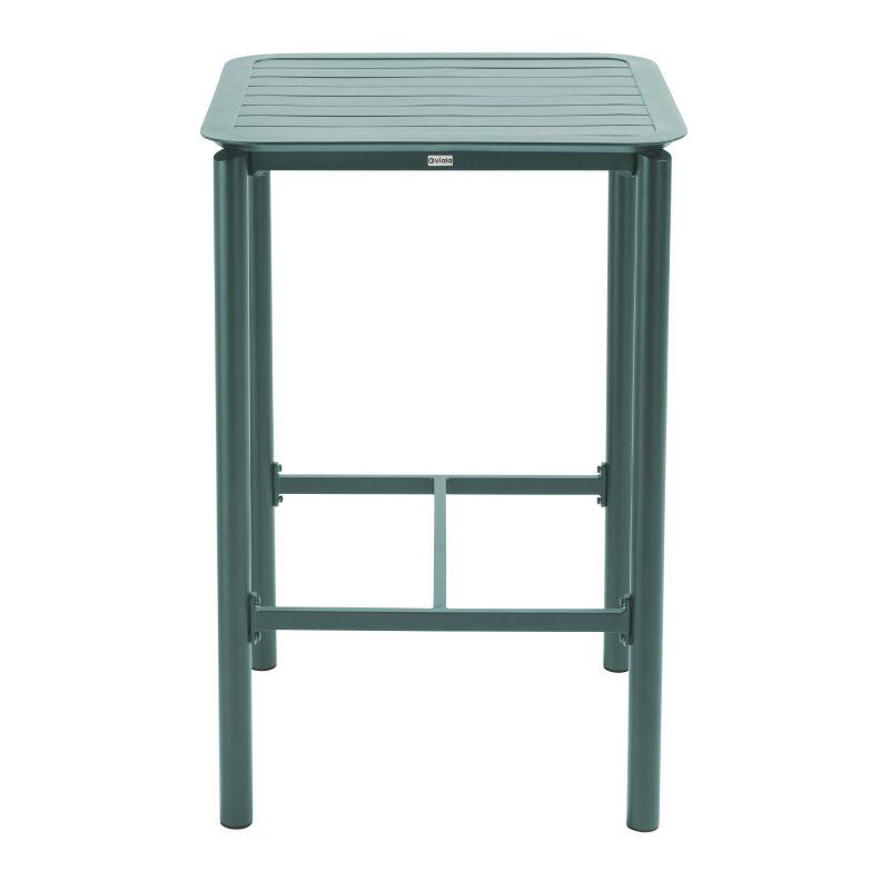 Hoher Quadratischer Terrassentisch und 2 Aluminiumstühle (3/7)