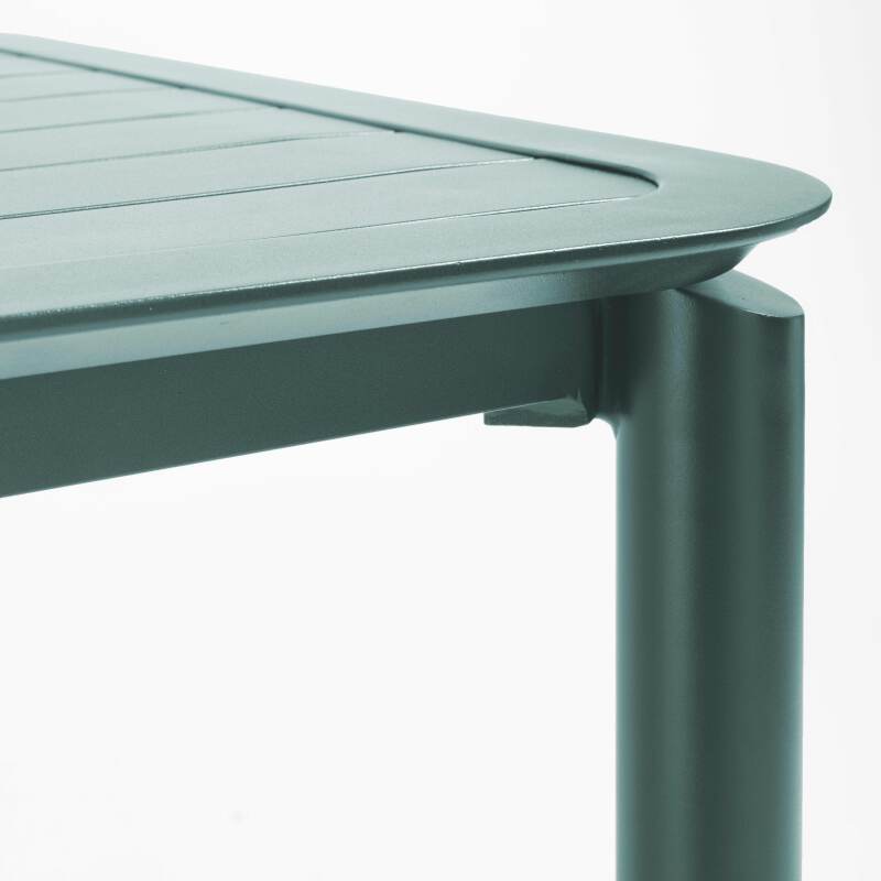 Hoher Quadratischer Terrassentisch und 2 Aluminiumstühle (4/7)