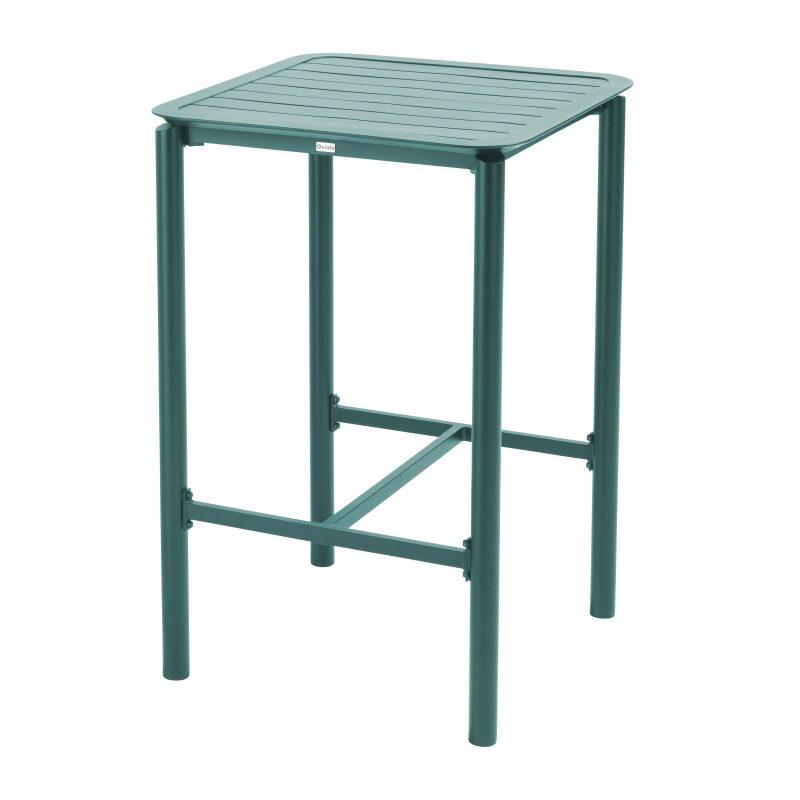 Hoher Quadratischer Terrassentisch und 2 Aluminiumstühle (2/7)