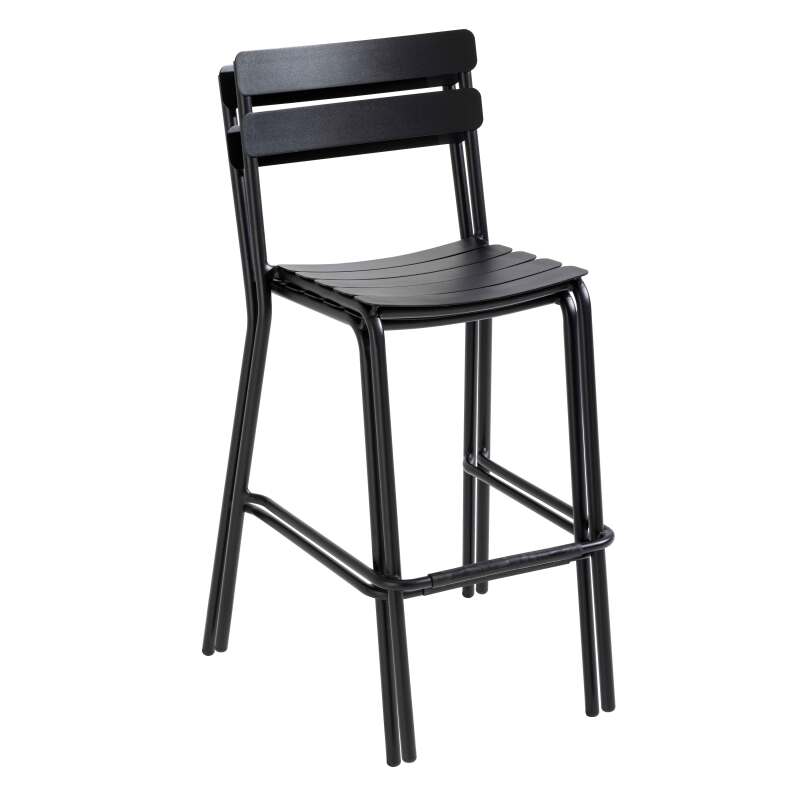 Hoher Quadratischer Terrassentisch und 2 Aluminiumstühle