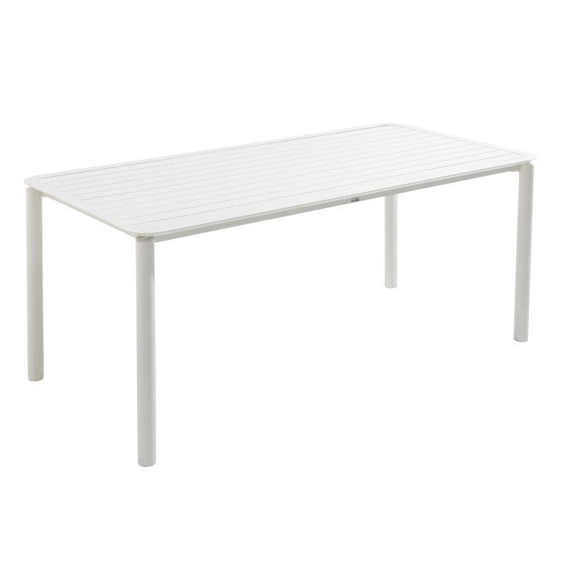 Rechteckiger Terrassentisch 185 x 92 cm und 8 Aluminiumstühle