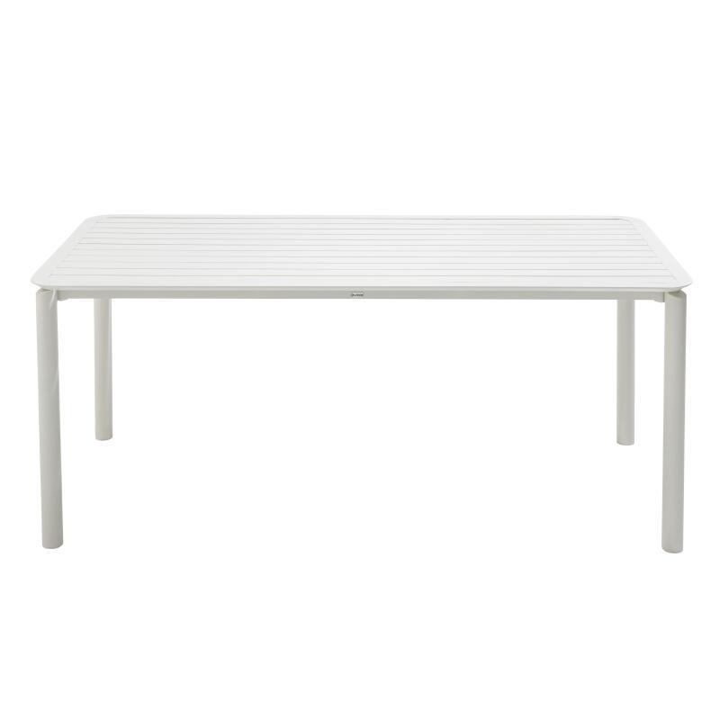 Rechteckiger Terrassentisch 185 x 92 cm und 8 Aluminiumstühle