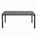 Rechteckiger Terrassentisch 185 x 92 cm und 8 Aluminiumstühle