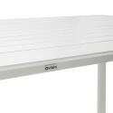 Rechteckiger Terrassentisch 185 x 92 cm und 8 Aluminiumstühle