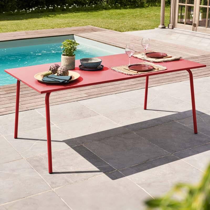 Gartentisch aus Metall, 8 Personen, 180x90 cm - Lifestyle