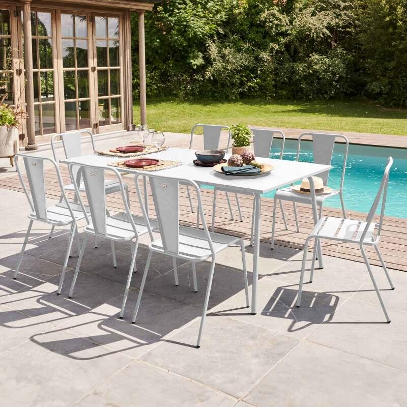 Gartentisch (180 x 90 x 72 cm) im Design aus Metall  (6/7)